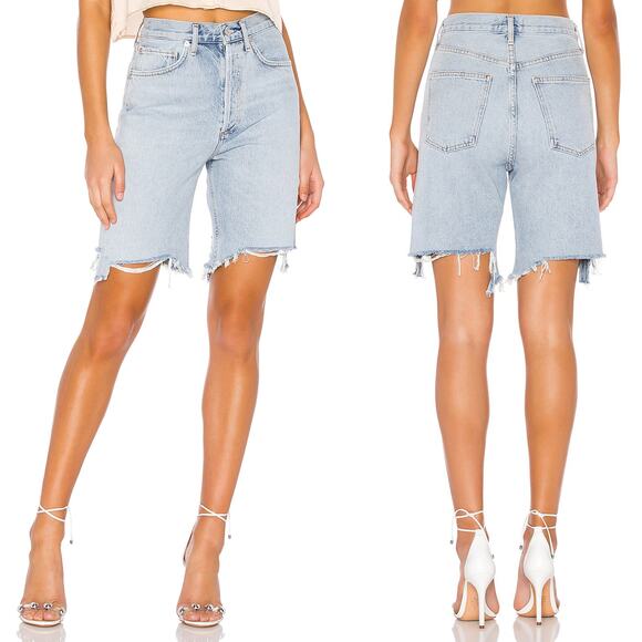 AGOLDE 90s High Rise Cut Off Shorts Women’s Size 27 Digit Denim Casual - Picture 1 of 7